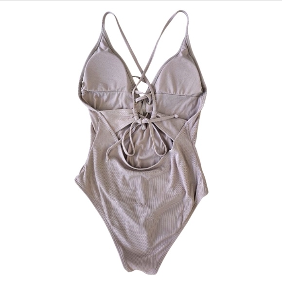 NEW- QuintSoul- New without tag- Taupe One-Piece Swimsuit - Picture 4 of 6